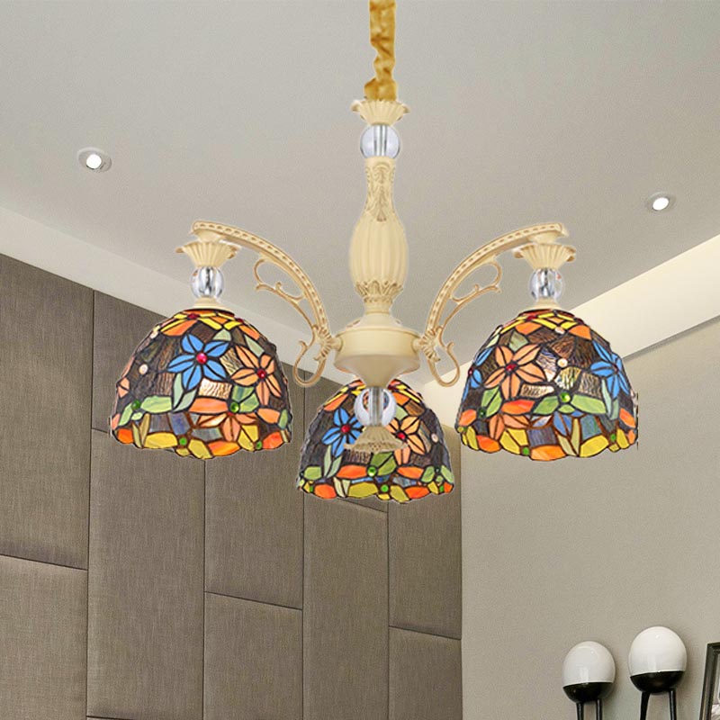 Éclairage de lustre floral méditerranéen 6/9/11 LUMILES TOZÉE MOTEUR PRENDANT LUMIN