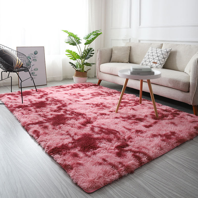 Pink Tie Dye Pattern Carpet Polyester Rug Stain Resistant Area Rug for Home Decoration