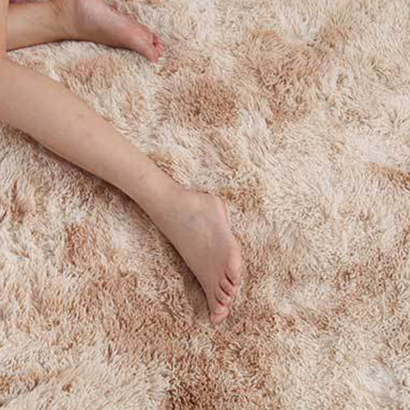 Modern Plain Carpet Living Room Rug Polyester Stain Resistant Shag Rug
