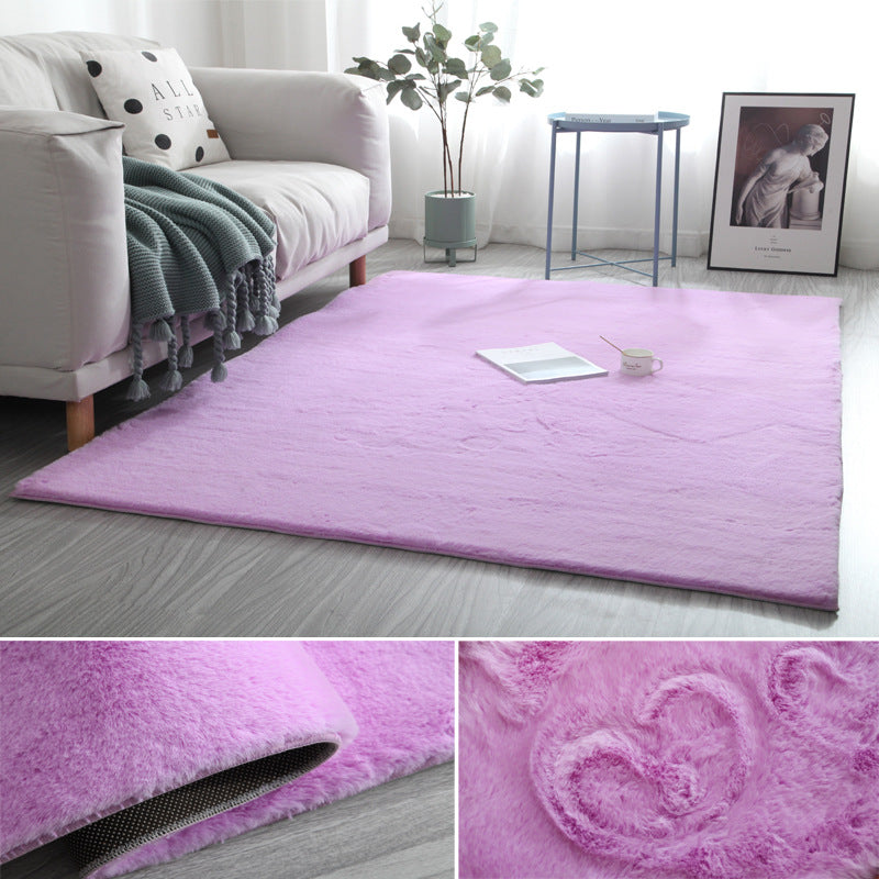 Casual Indoor Room Area Rug Gray Solid Color Rug Polyester Washable Carpet