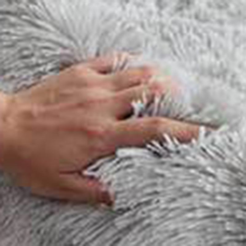 Simplicity Plain Living Room Carpet Modern Carpet Polyester Shag Rug with Non-Slip Backing