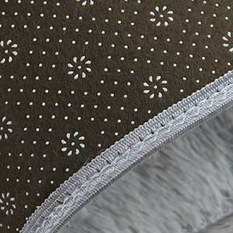 Simplicity Plain Living Room Carpet Modern Carpet Polyester Shag Rug with Non-Slip Backing