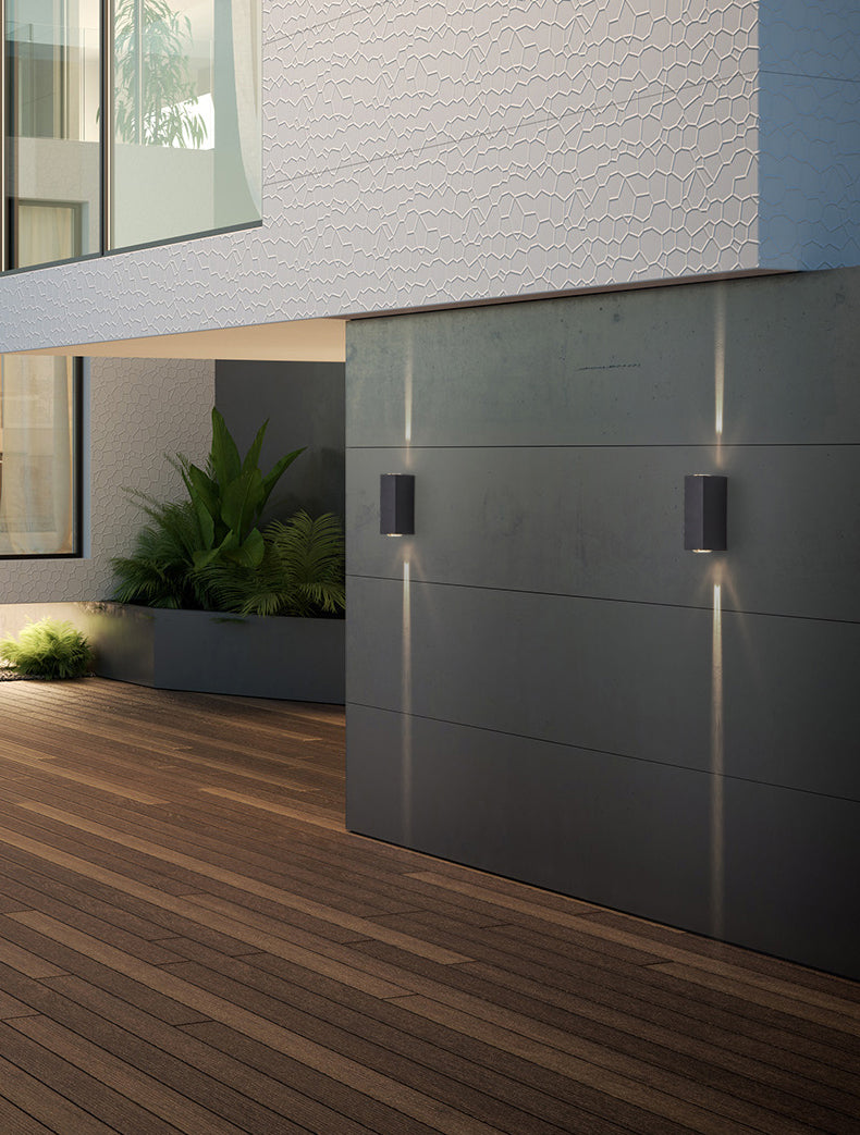 Black Rectangular Outdoor LED Track Light in Modern Simplicity Aluminium Waterproof Wall Lamp