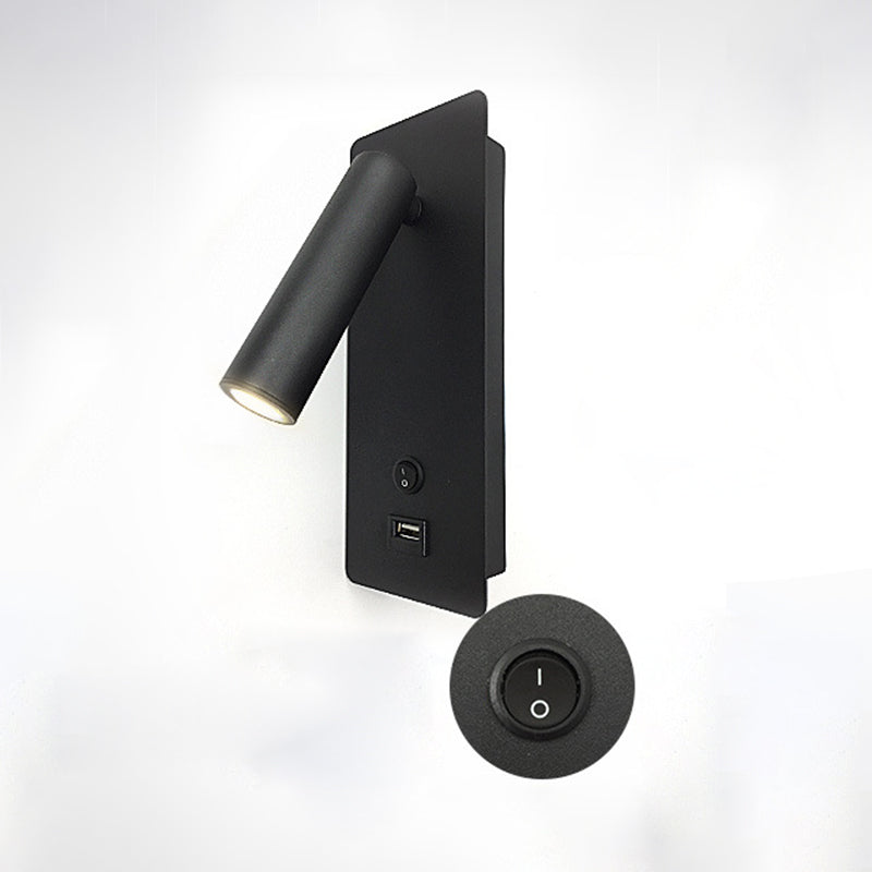 Moderna semplicità lettura da parete luce metallica da parete per un letto