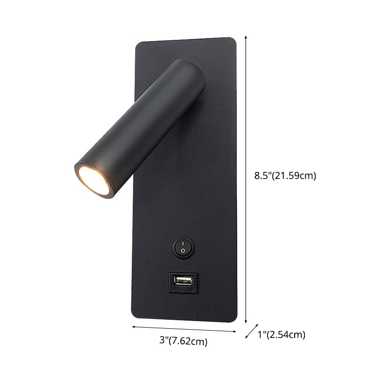 Moderna semplicità lettura da parete luce metallica da parete per un letto