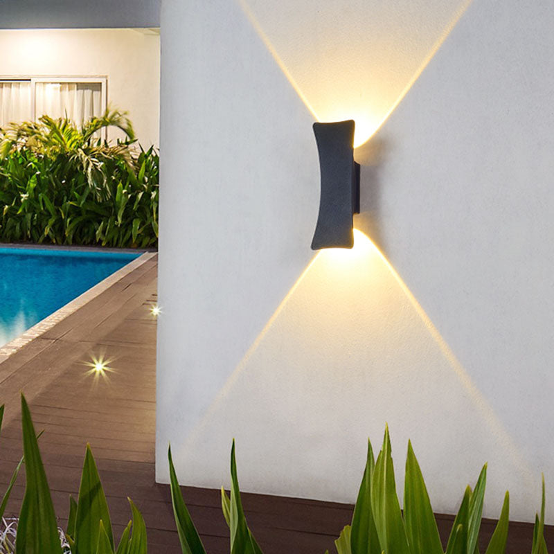Modern Minimalist Waterproof LED Wall Light Aluminium Outdoor Spotlight with Glass Shade