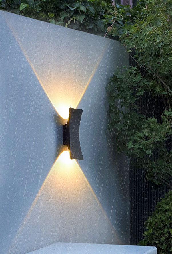 Modern Minimalist Waterproof LED Wall Light Aluminium Outdoor Spotlight with Glass Shade