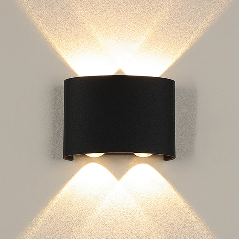 Moderne minimalistische wasserdichte LED -Wandleuchte Aluminium Rechteckige Scheinwerfer mit Glasschatten