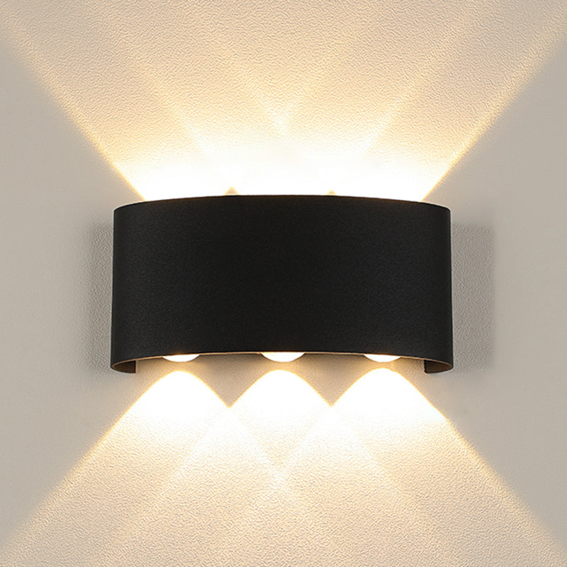 Moderne minimalistische wasserdichte LED -Wandleuchte Aluminium Rechteckige Scheinwerfer mit Glasschatten