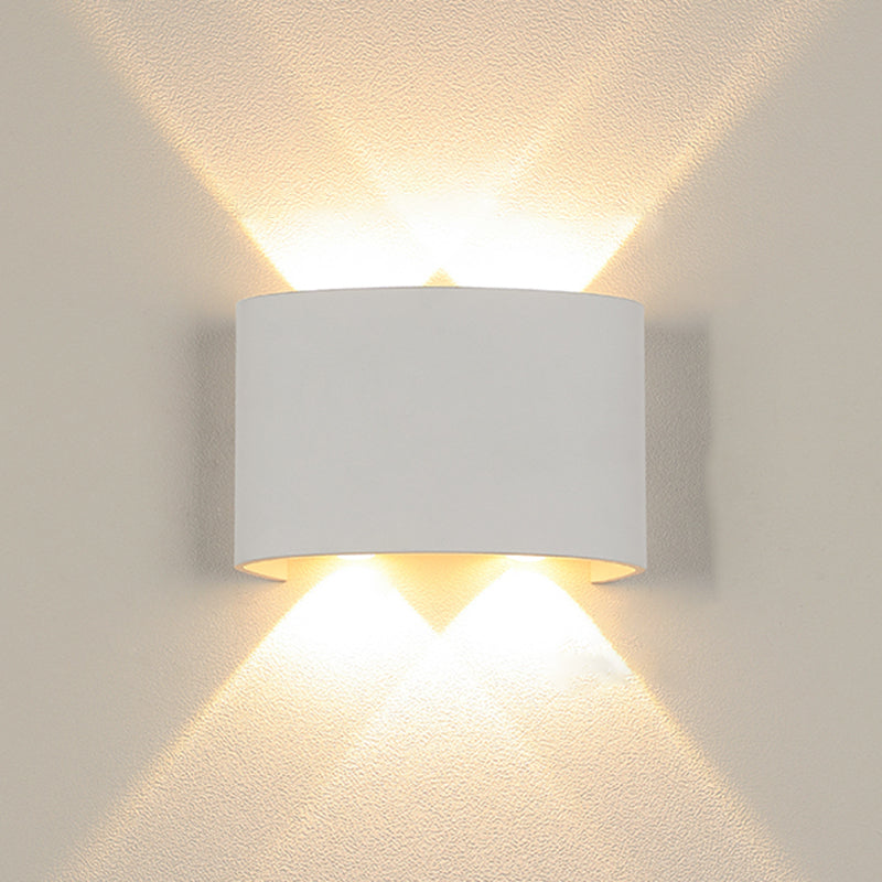 Moderne minimalistische wasserdichte LED -Wandleuchte Aluminium Rechteckige Scheinwerfer mit Glasschatten