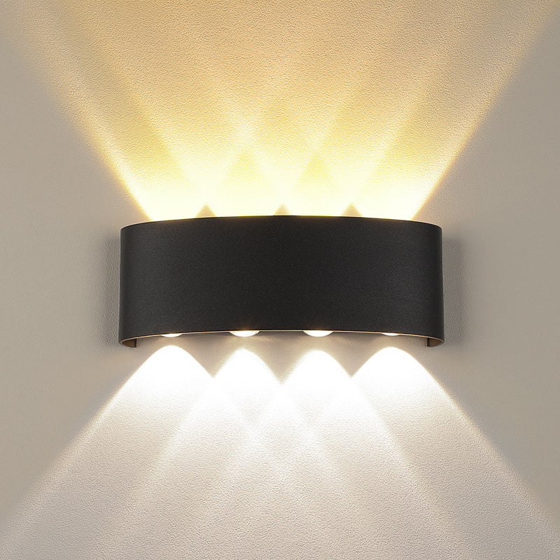 Moderne minimalistische wasserdichte LED -Wandleuchte Aluminium Rechteckige Scheinwerfer mit Glasschatten