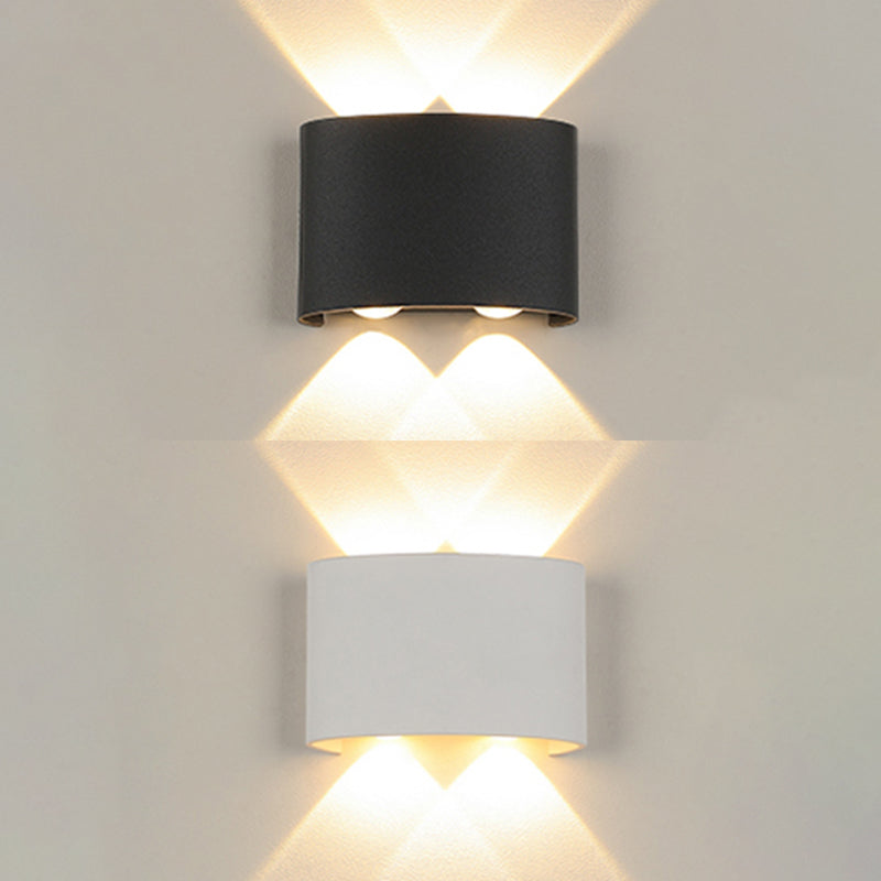 Moderne minimalistische wasserdichte LED -Wandleuchte Aluminium Rechteckige Scheinwerfer mit Glasschatten