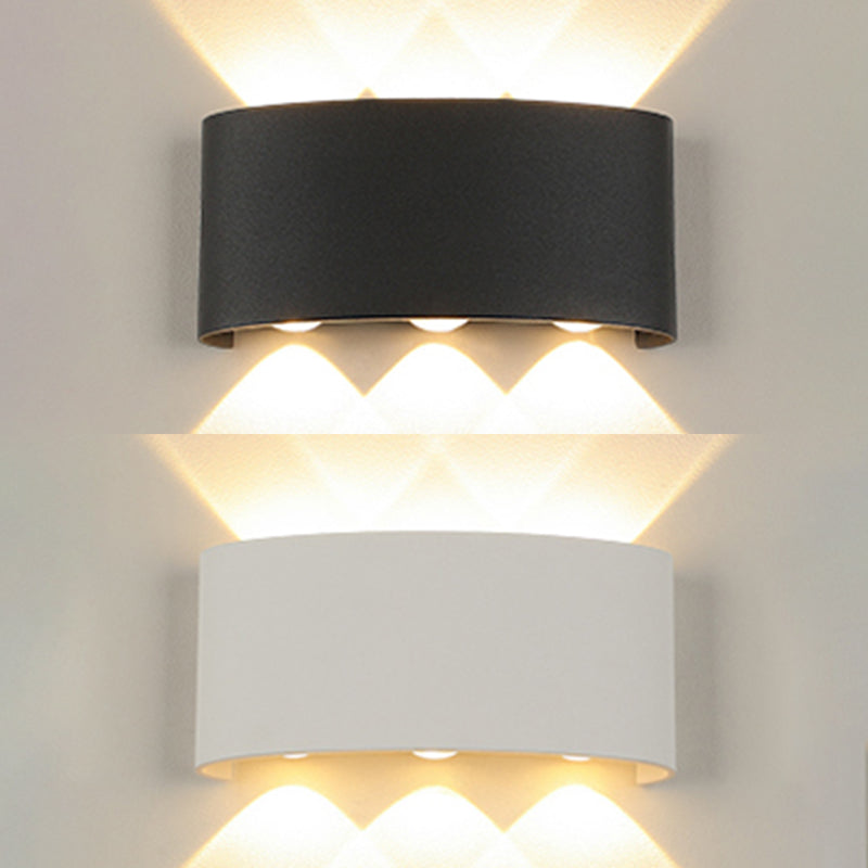 Moderne minimalistische wasserdichte LED -Wandleuchte Aluminium Rechteckige Scheinwerfer mit Glasschatten