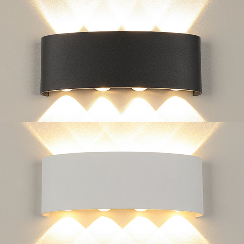 Moderne minimalistische wasserdichte LED -Wandleuchte Aluminium Rechteckige Scheinwerfer mit Glasschatten