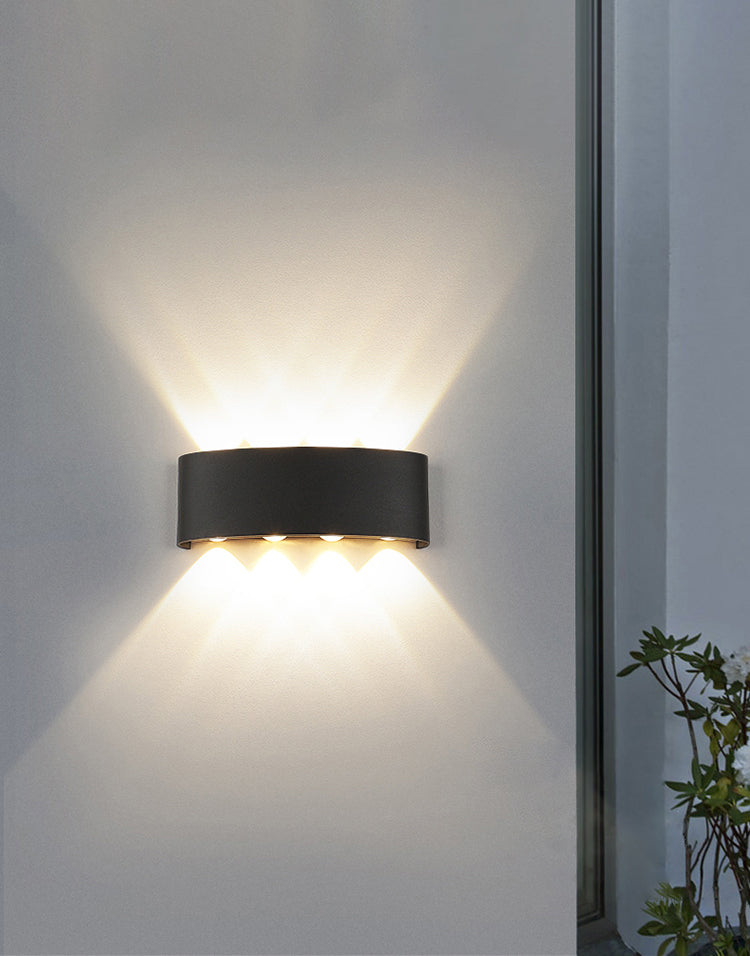 Moderne minimalistische wasserdichte LED -Wandleuchte Aluminium Rechteckige Scheinwerfer mit Glasschatten