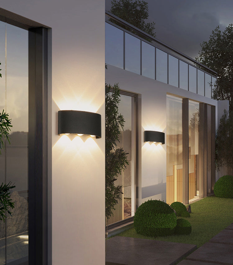 Moderne minimalistische wasserdichte LED -Wandleuchte Aluminium Rechteckige Scheinwerfer mit Glasschatten