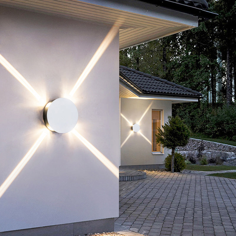 White 4-Light LED Wall Light in Modern Simplicity Aluminium Waterproof Wall Lamp for Exterior Spaces