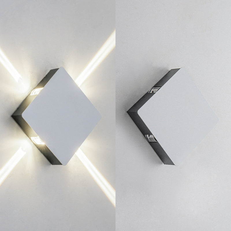 White 4-Light LED Wall Light in Modern Simplicity Aluminium Waterproof Wall Lamp for Exterior Spaces