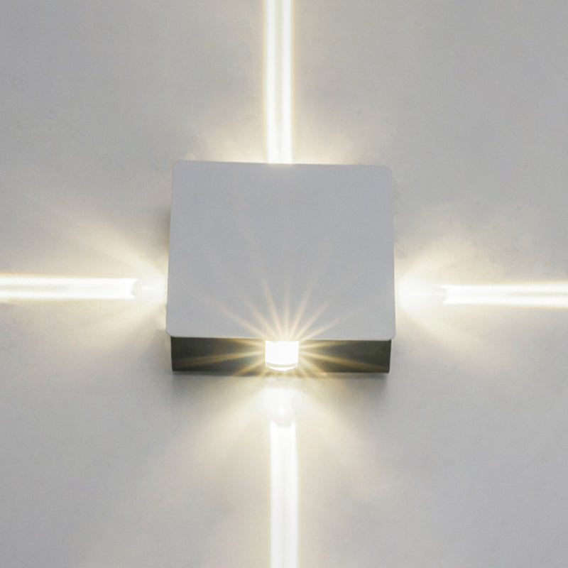 White 4-Light LED Wall Light in Modern Simplicity Aluminium Waterproof Wall Lamp for Exterior Spaces