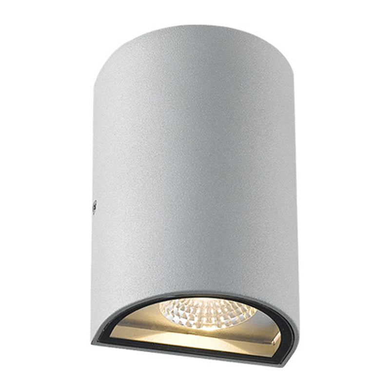 Modern Creative LED Wall Lamp Aluminium Cylindrical Waterproof Wall Light with Glass Shade