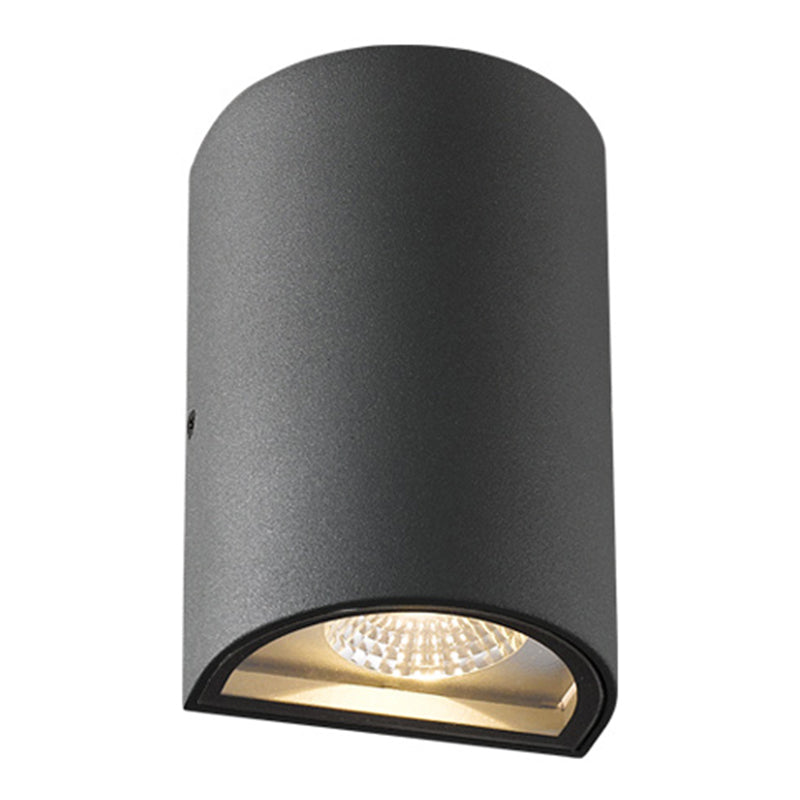 Modern Creative LED Wall Lamp Aluminium Cylindrical Waterproof Wall Light with Glass Shade