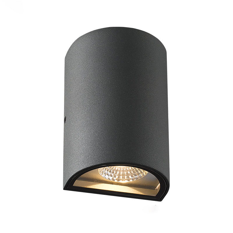 Modern Creative LED Wall Lamp Aluminium Cylindrical Waterproof Wall Light with Glass Shade