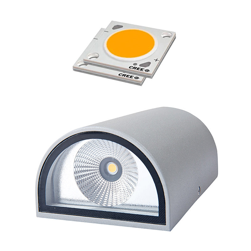 Modern Creative LED Wall Lamp Aluminium Cylindrical Waterproof Wall Light with Glass Shade