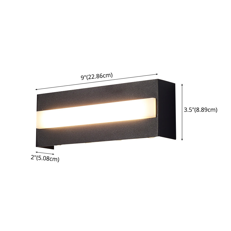 Lámpara de pared LED rectangular negra en moderna luz de pared impermeable de aluminio creativo