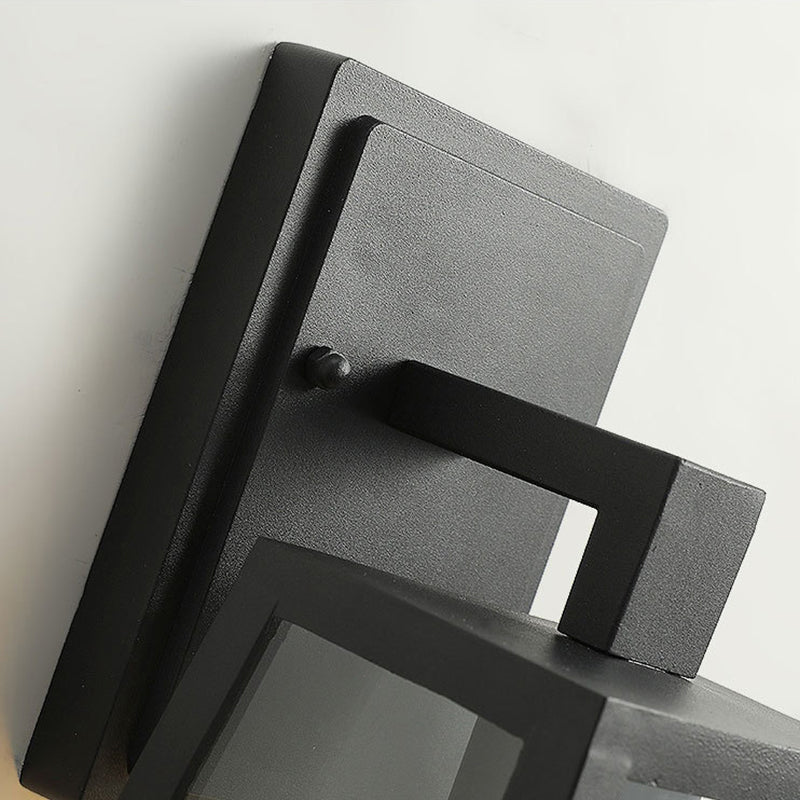 Industrielle Vintage Wandlampe Aluminium Geometrische wasserdichte Wandleuchten mit klarem Glasschatten