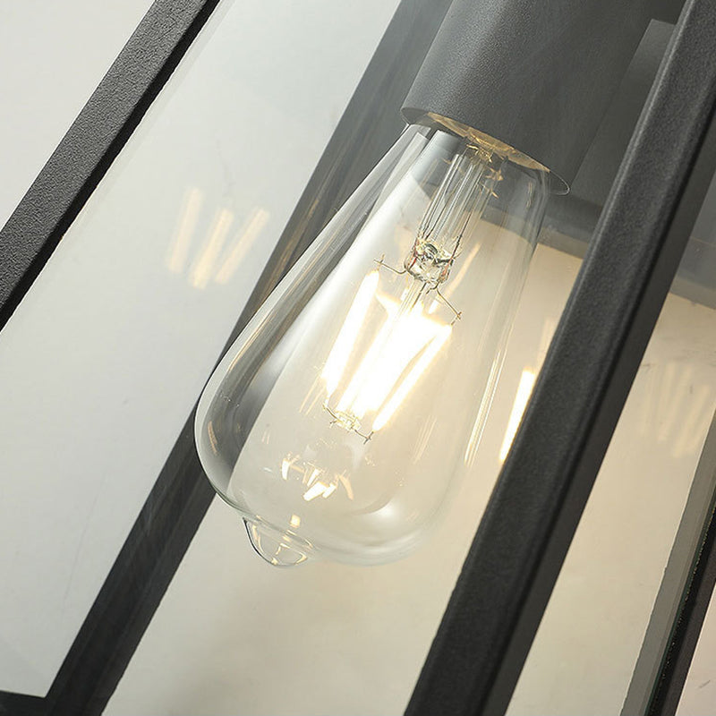 Industrielle Vintage Wandlampe Aluminium Geometrische wasserdichte Wandleuchten mit klarem Glasschatten