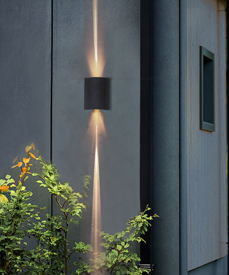 Black Rectangular LED Outdoor Wall Lamp in Modern Creative Style Aluminium Waterproof Wall Light