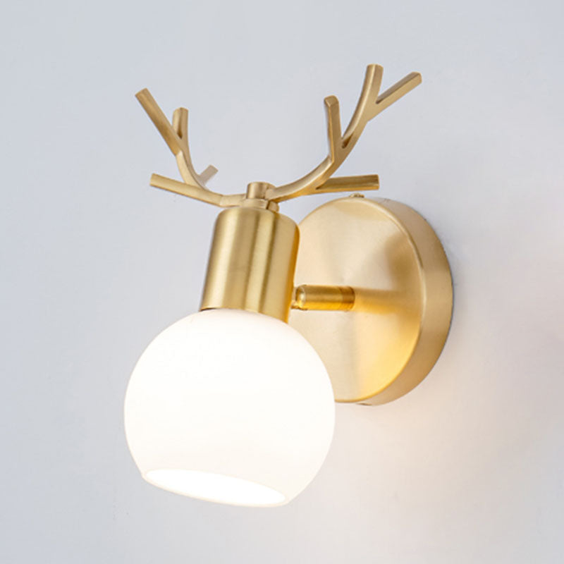 Contemporary Metal Globe Wall Sconce 1-Light Wall Mounted Light for Bathroom