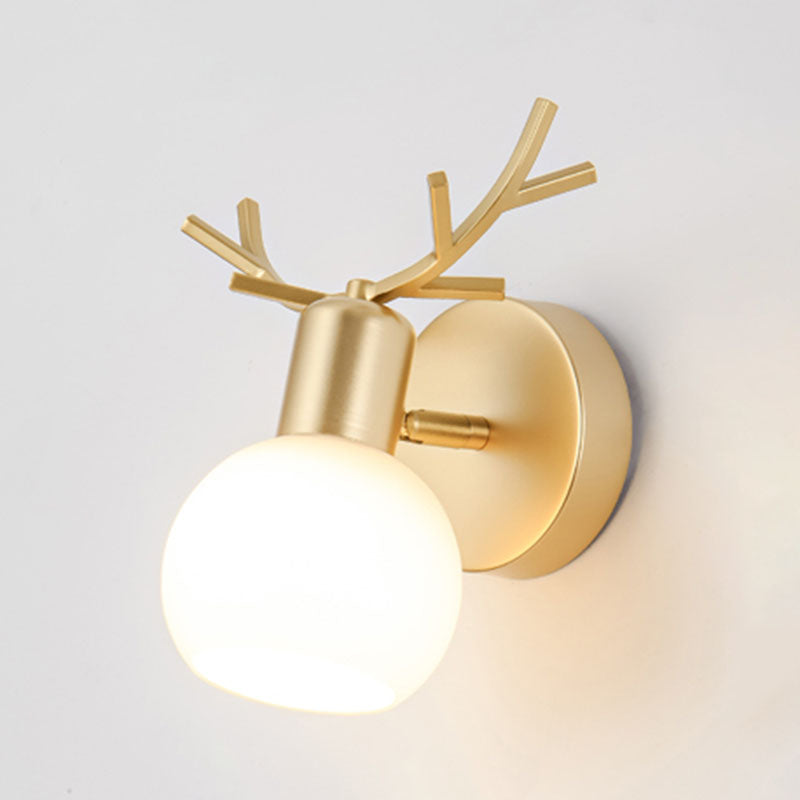 Contemporary Metal Globe Wall Sconce 1-Light Wall Mounted Light for Bathroom