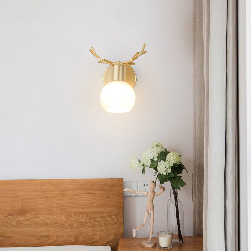 Contemporary Metal Globe Wall Sconce 1-Light Wall Mounted Light for Bathroom