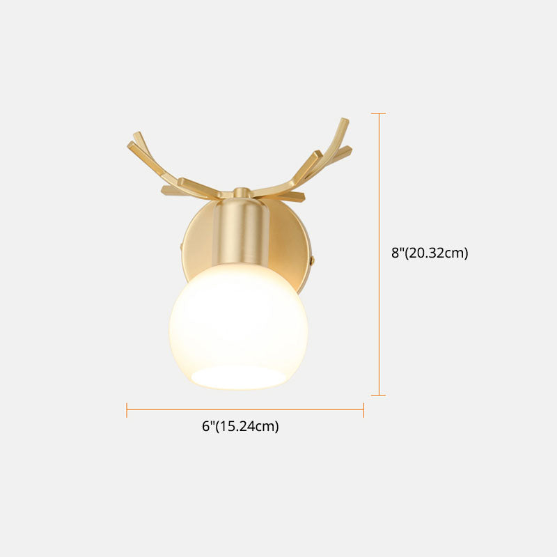 Contemporary Metal Globe Wall Sconce 1-Light Wall Mounted Light for Bathroom