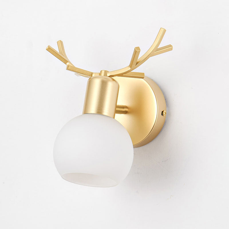 Contemporary Metal Globe Wall Sconce 1-Light Wall Mounted Light for Bathroom