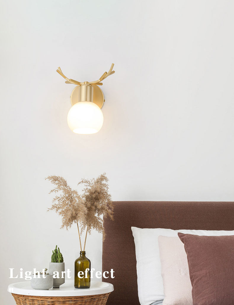 Contemporary Metal Globe Wall Sconce 1-Light Wall Mounted Light for Bathroom