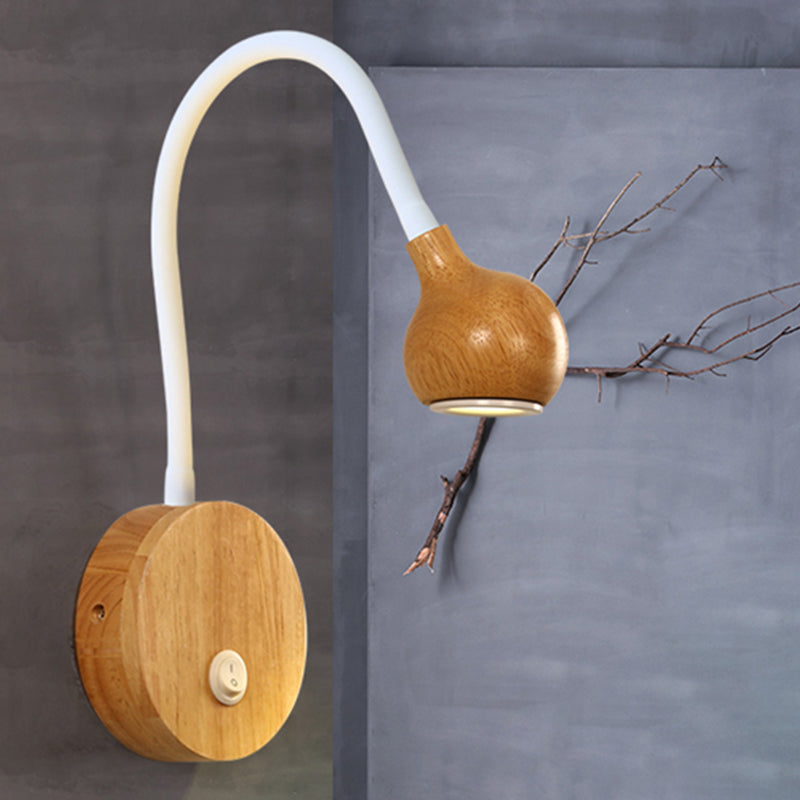 Holz moderne 1-Licht-Wandleuchte bewaffnetes Lesung Lampe für Schlafzimmer