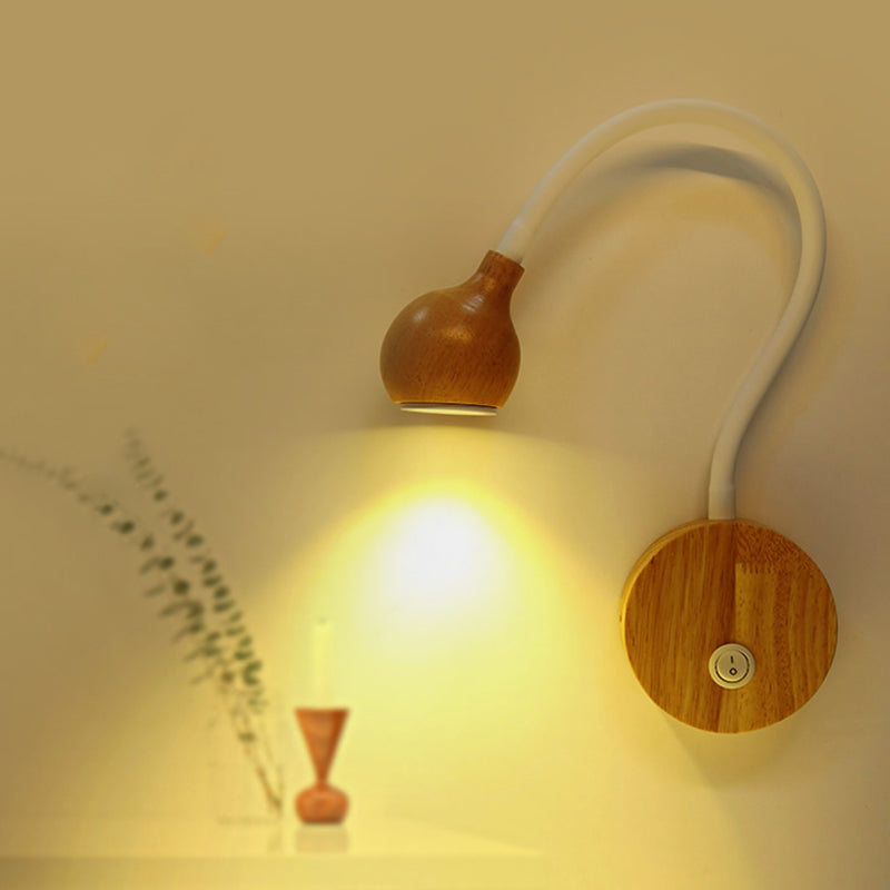 Holz moderne 1-Licht-Wandleuchte bewaffnetes Lesung Lampe für Schlafzimmer
