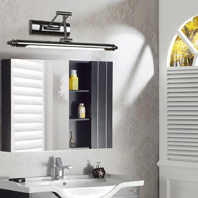 Black Traditional Style Sconce Light 1-Light Linear Wall Mounted Light for Bathroom