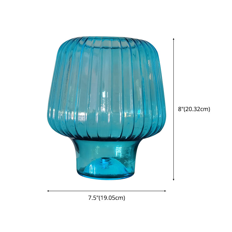 Glass Mushroom Table Lamp Nordic 1-Light Nightstand Light with Open Top for Bedroom
