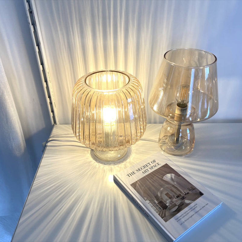 Table à champignon en verre lampe nordique 1-Light Light Light avec dessus ouvert pour la chambre
