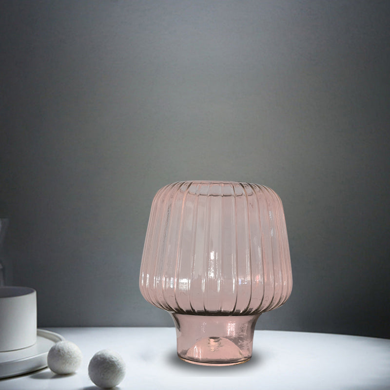 Glass Mushroom Table Lamp Nordic 1-Light Nightstand Light with Open Top for Bedroom