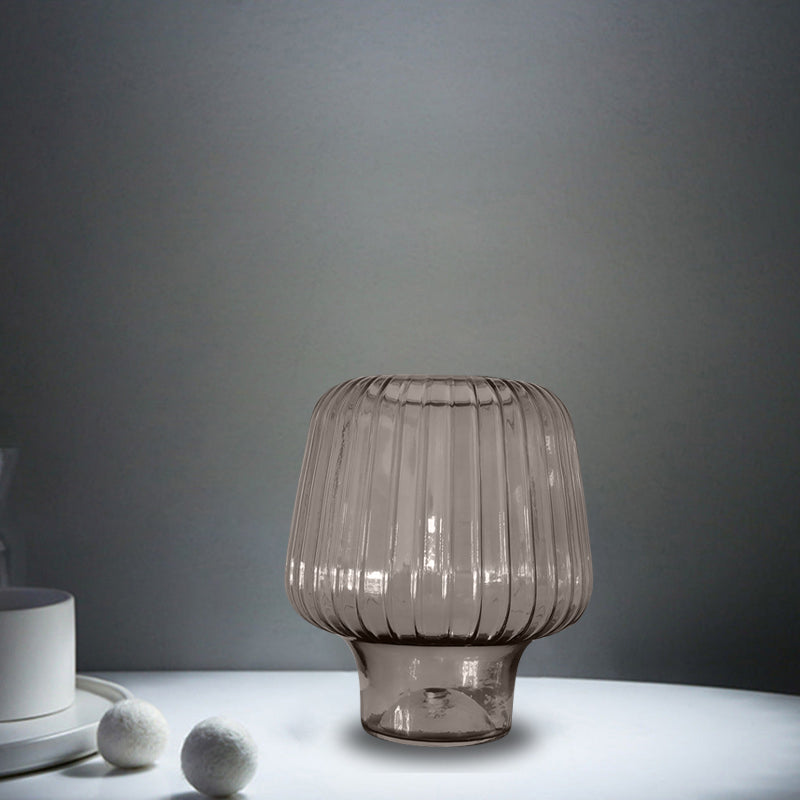 Glass Mushroom Table Lamp Nordic 1-Light Nightstand Light with Open Top for Bedroom