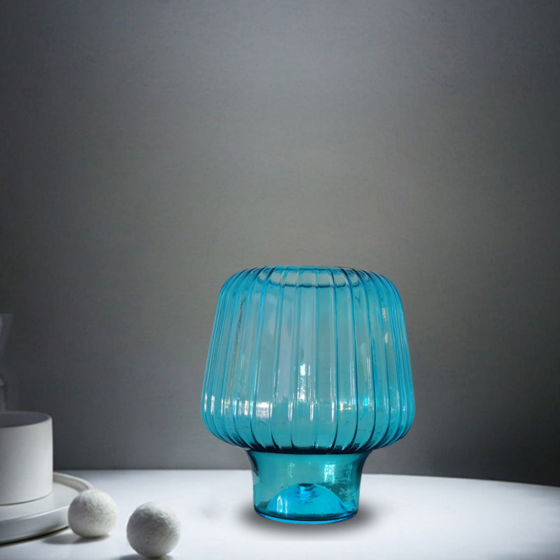 Glass Mushroom Table Lamp Nordic 1-Light Nightstand Light with Open Top for Bedroom