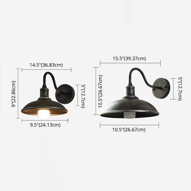 Industrielle Retro -Wandleuchte Schmiedeeisen -Scheunenwandlampe für Außenräume