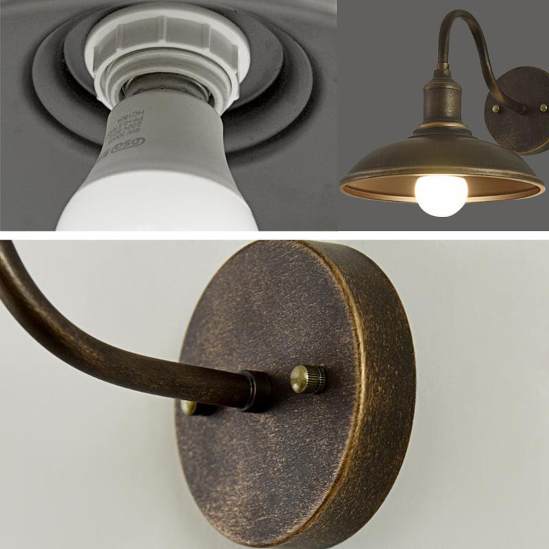 Industrielle Retro -Wandleuchte Schmiedeeisen -Scheunenwandlampe für Außenräume