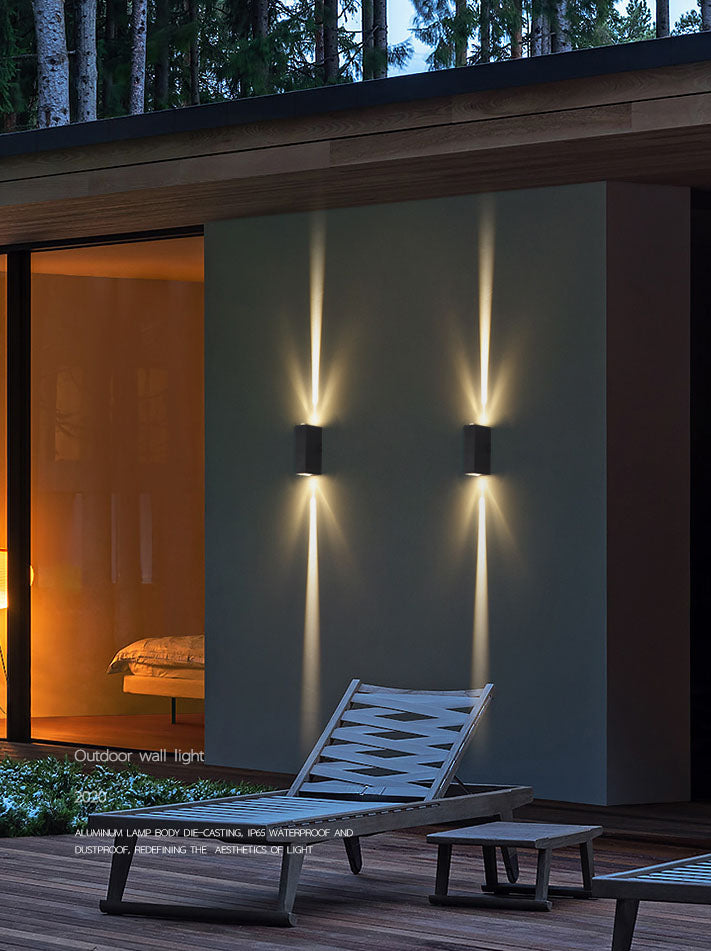 Mur mural à LED extérieur concis moderne Aluminium RECTANGULAIRE LAMPE MUR DE MUT