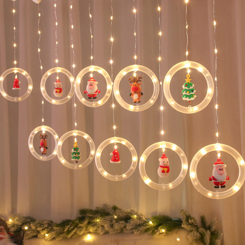 10-Head Living Room Christmas Lamp Decorative LED String Light with Plastic Shade