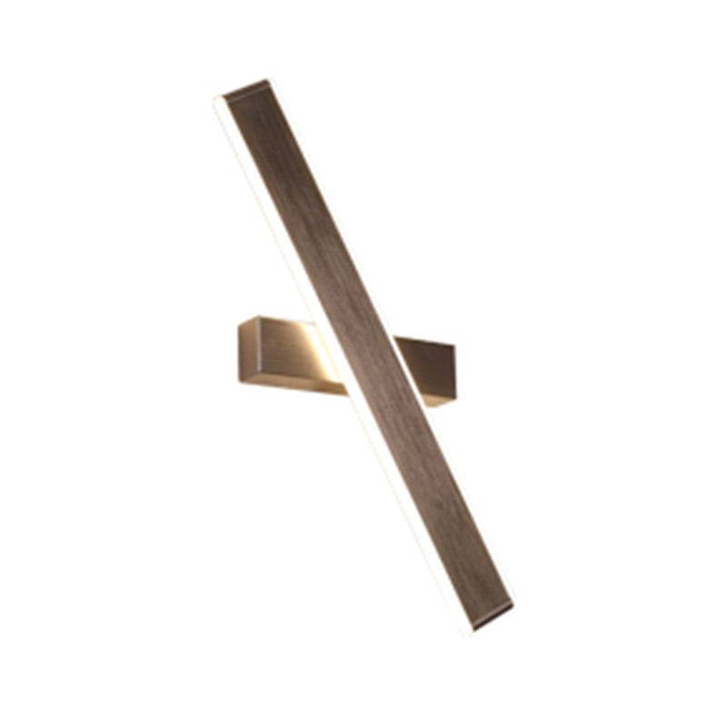 Brown Rectangular LED Wall Lamp in Modern Artistic Style Aluminium Rotatable Wall Light for Bedroom